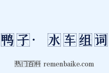 鸭子·水车组词是什么意思的图片